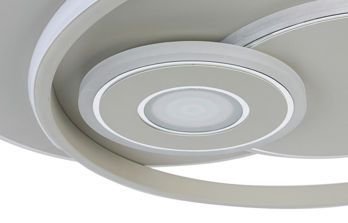 DECKENLEUCHTE 50/42,5/6,5 cm   - Sandfarben/Weiß, Trend, Kunststoff/Metall (50/42,5/6,5cm) - Novel