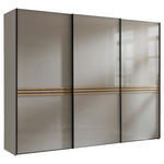 SCHWEBETÜRENSCHRANK  in Sandfarben, Eiche Artisan  - Sandfarben/Graphitfarben, Design, Glas/Holzwerkstoff (298/222/68cm) - Moderano