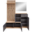 GARDEROBE  in 148/199/38 cm  - Anthrazit/Eiche Artisan, Design, Glas/Holzwerkstoff (148/199/38cm) - Xora