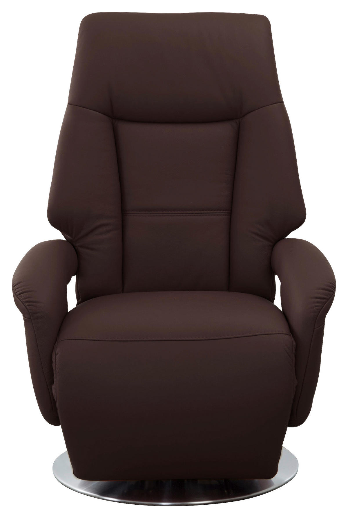 RELAXSESSEL in Leder Mokka  - Edelstahlfarben/Mokka, KONVENTIONELL, Leder/Metall (74/111/77cm) - Sit & More