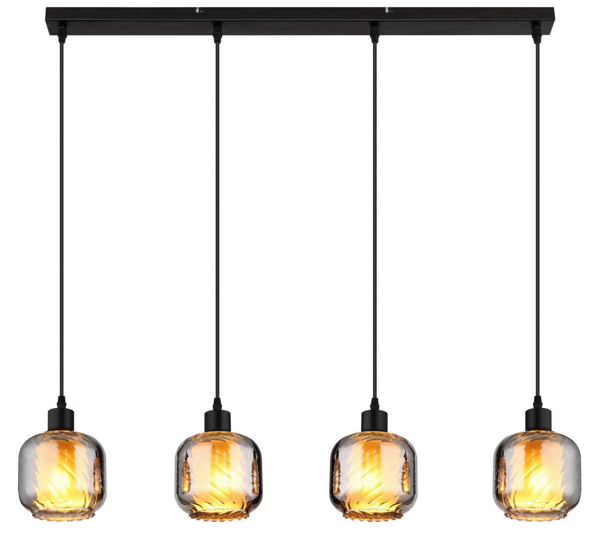 HÄNGELEUCHTE XIA 89/14/120 cm  - Klar/Schwarz, Design, Glas/Kunststoff (89/14/120cm) - Globo