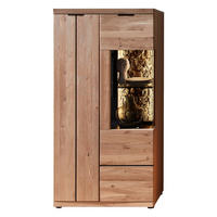 VITRÍNA, divoký dub, korek, černá, divoký dub, 75/148/42 cm - divoký dub/černá, Natur, kov/dřevo (75/148/42cm) - Linea Natura