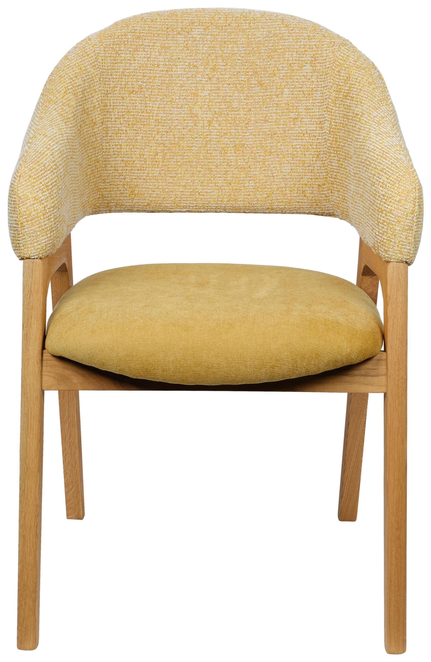 ARMLEHNSTUHL in Holz, Textil Gelb, Eichefarben  - Eichefarben/Gelb, KONVENTIONELL, Holz/Textil (56,5/82,5/47,5cm) - Linea Natura