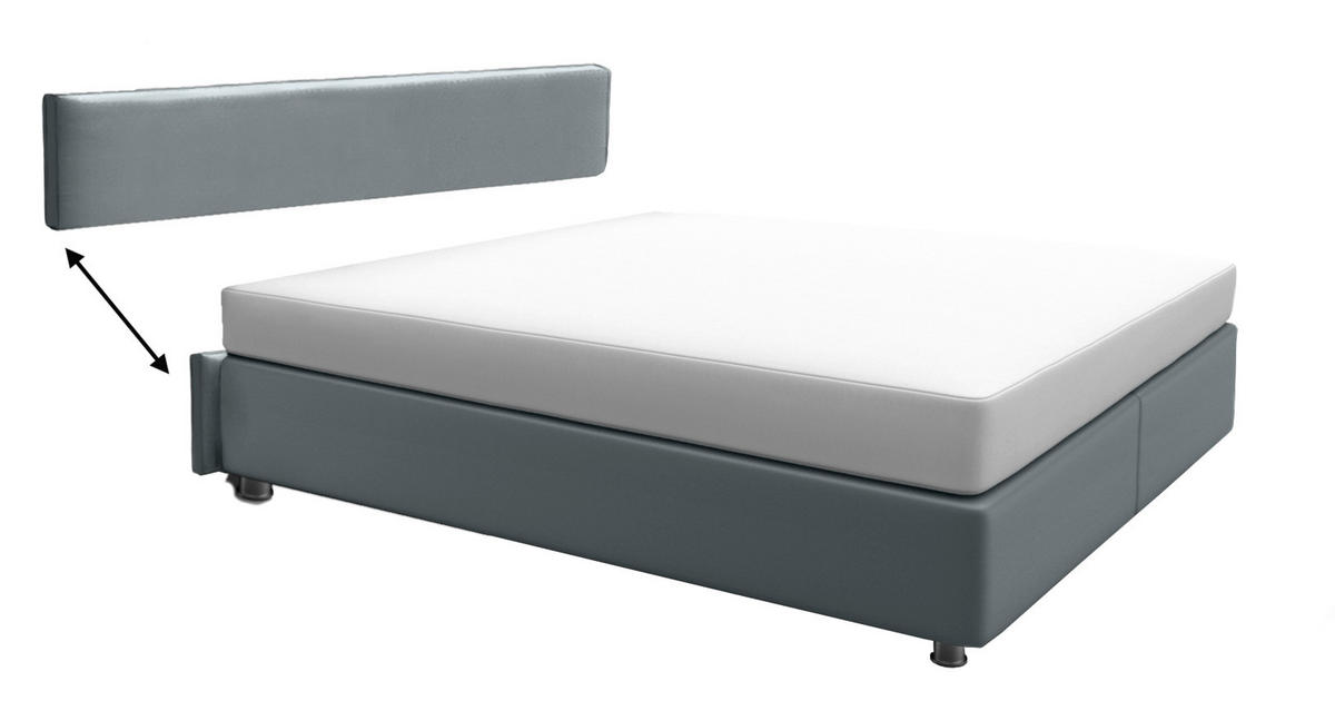 POLSTERBETT 160/200 cm,  in Dunkelgrau, Matratze, gepolstertes Kopfteil, Lattenrost, Bettkasten, H2 + H3 = mittel + fest  - Dunkelgrau/Alufarben, KONVENTIONELL, Holz/Holzwerkstoff (160/200cm) - Beldomo - Sleep