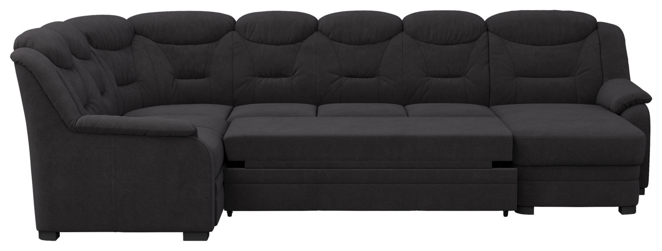 WOHNLANDSCHAFT in Chenille Schwarz  - Schwarz, Basics, Kunststoff/Textil (211/330/162cm) - MID.YOU