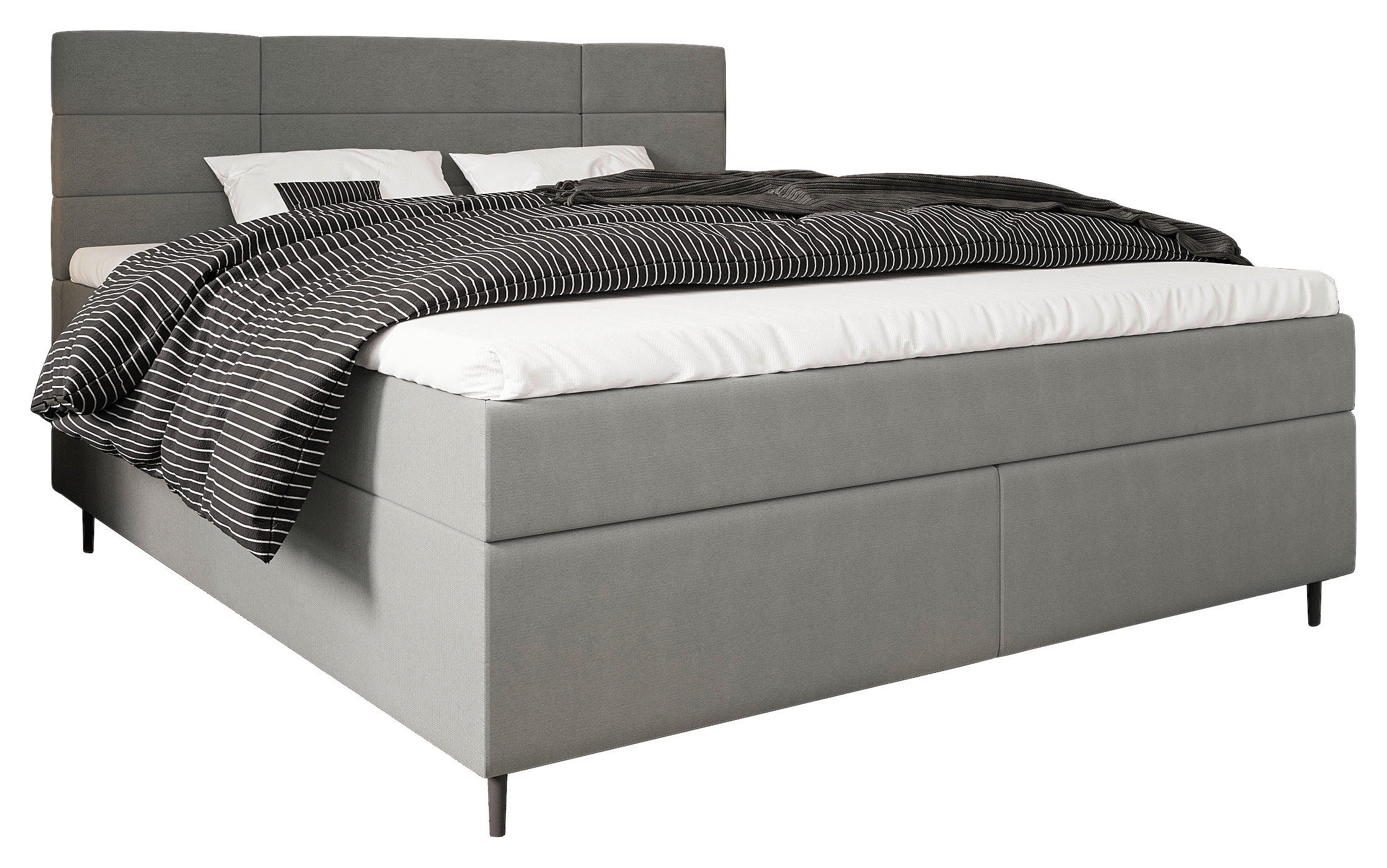 BOXBETT 180/200 cm  in Grau  - Birkefarben/Schwarz, KONVENTIONELL, Holz/Textil (180/200cm) - Boxxx