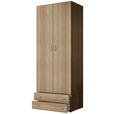 DREHTÜRENSCHRANK  in Sonoma Eiche  - Alufarben/Sonoma Eiche, MODERN, Holzwerkstoff/Kunststoff (81/176/50,8cm) - Carryhome