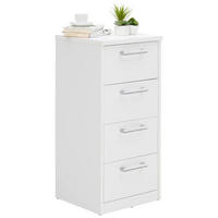 COMODĂ 38/84/36 cm  - argintiu/alb, Konventionell, plastic/material pe bază de lemn (38/84/36cm) - Xora