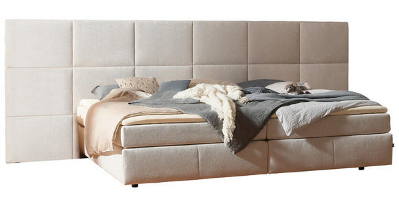 BOXSPRINGBETT 240/220 cm in Beige - Beige/Schwarz, KONVENTIONELL, Textil (240/220cm) - Dieter Knoll