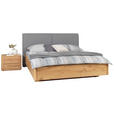 BETT 180/200 cm  in Grau, Eichefarben  - Eichefarben/Grau, Natur, Holz/Textil (180/200cm) - Valnatura