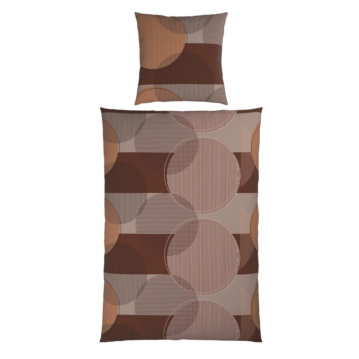 BETTWÄSCHE 2-teilig Flanell 155/220 cm  - Braun, Textil (155/220cm) - Novel