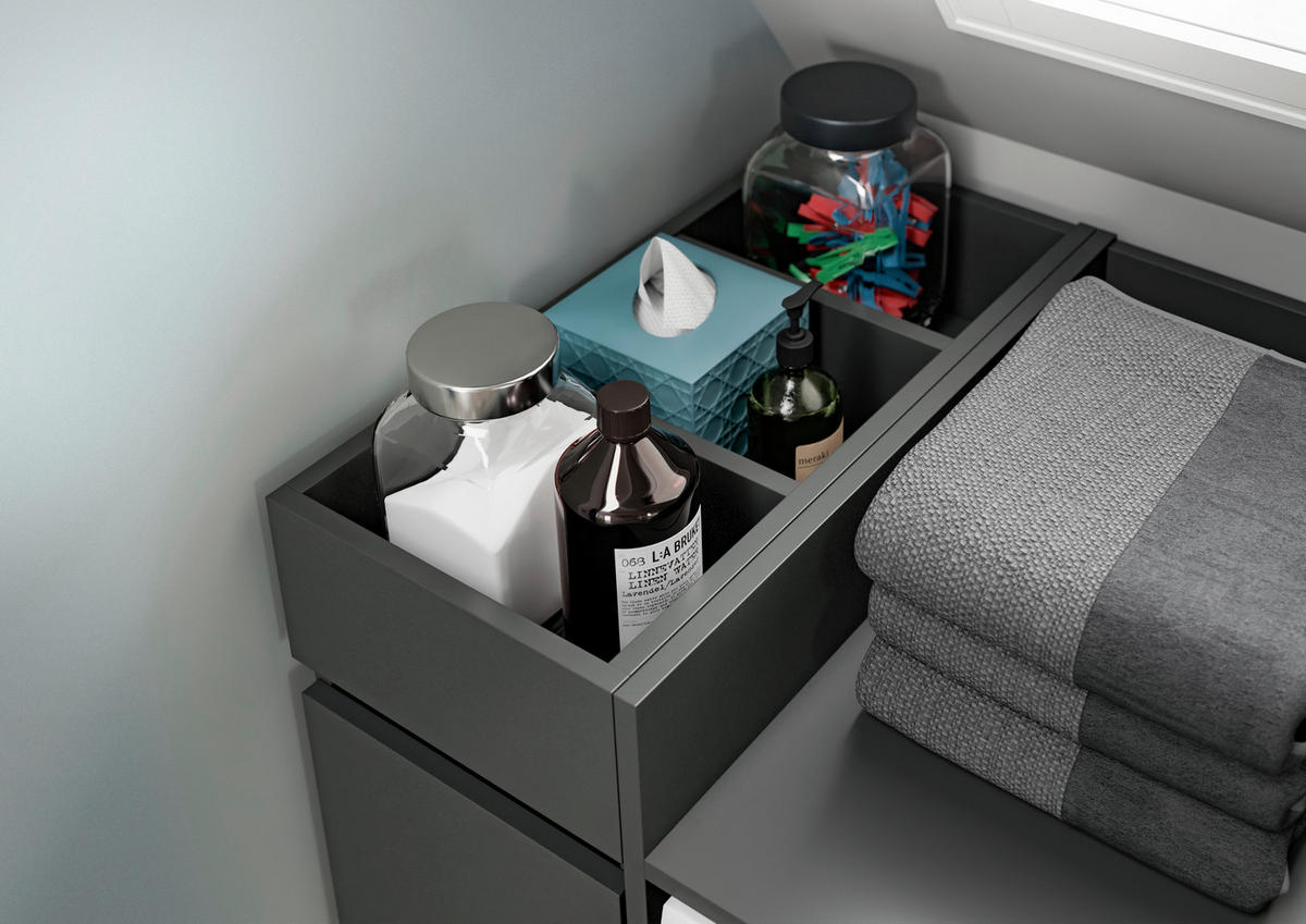 BADEZIMMERREGAL 29/101/60 cm  - Anthrazit, Basics, Holzwerkstoff/Kunststoff (29/101/60cm) - MID.YOU