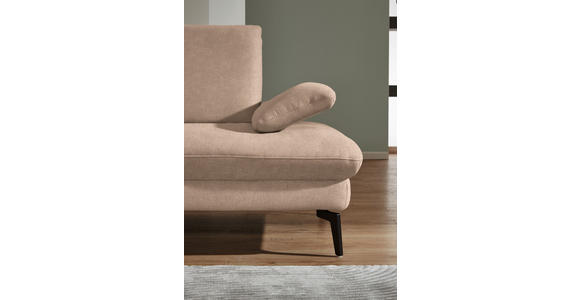 ECKSOFA in Chenille, Mikrofaser Sandfarben  - Sandfarben/Schwarz, Design, Textil/Metall (157/299cm) - Dieter Knoll