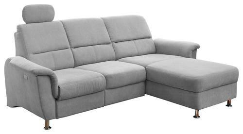 ECKSOFA Silberfarben Mikrofaser - Chromfarben/Silberfarben, MODERN, Textil/Metall (231/165cm) - Livetastic