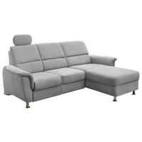 ECKSOFA in Mikrofaser Silberfarben  - Chromfarben/Silberfarben, Modern, Textil/Metall (231/165cm) - Livetastic
