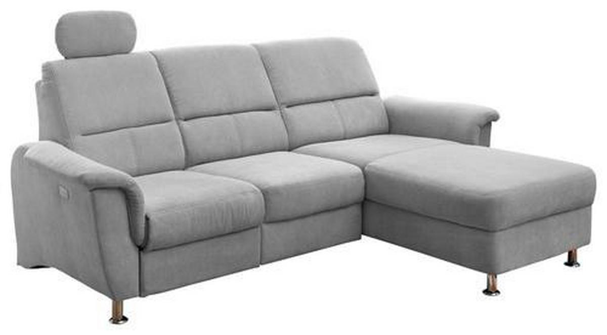ECKSOFA in Mikrofaser Silberfarben  - Chromfarben/Silberfarben, Modern, Textil/Metall (231/165cm) - Livetastic