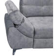 ECKSOFA Grau Velours  - Schwarz/Grau, KONVENTIONELL, Kunststoff/Textil (275/218cm) - Carryhome