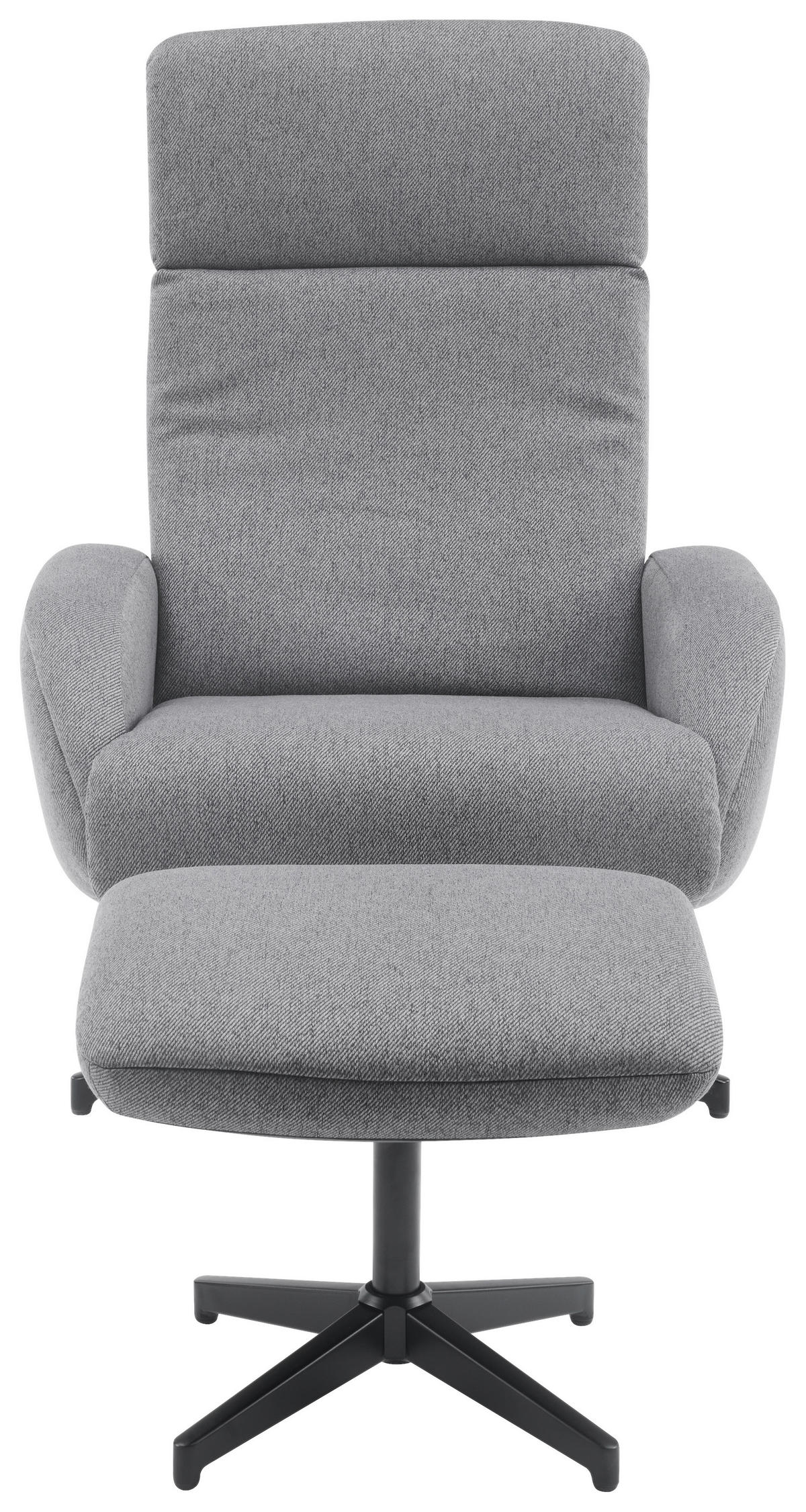 RELAXSESSELSET in Textil Grau  - Schwarz/Grau, Design, Textil/Metall (77/107/75cm) - Livetastic