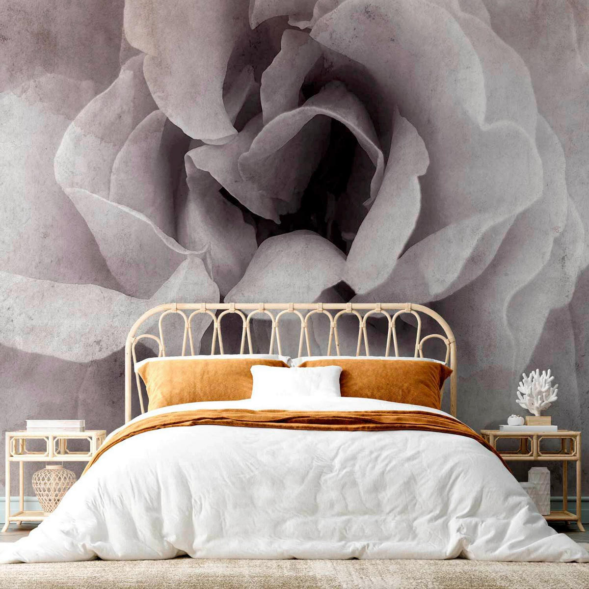 FOTOTAPET 300/210 cm  - vit/ljusrosa, Lifestyle, textil (300/210cm) - artgeist