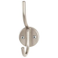 KAVELJČEK ZA GARDEROBO - barve nerjavečega jekla, kovina (5/14/7cm) - Xora