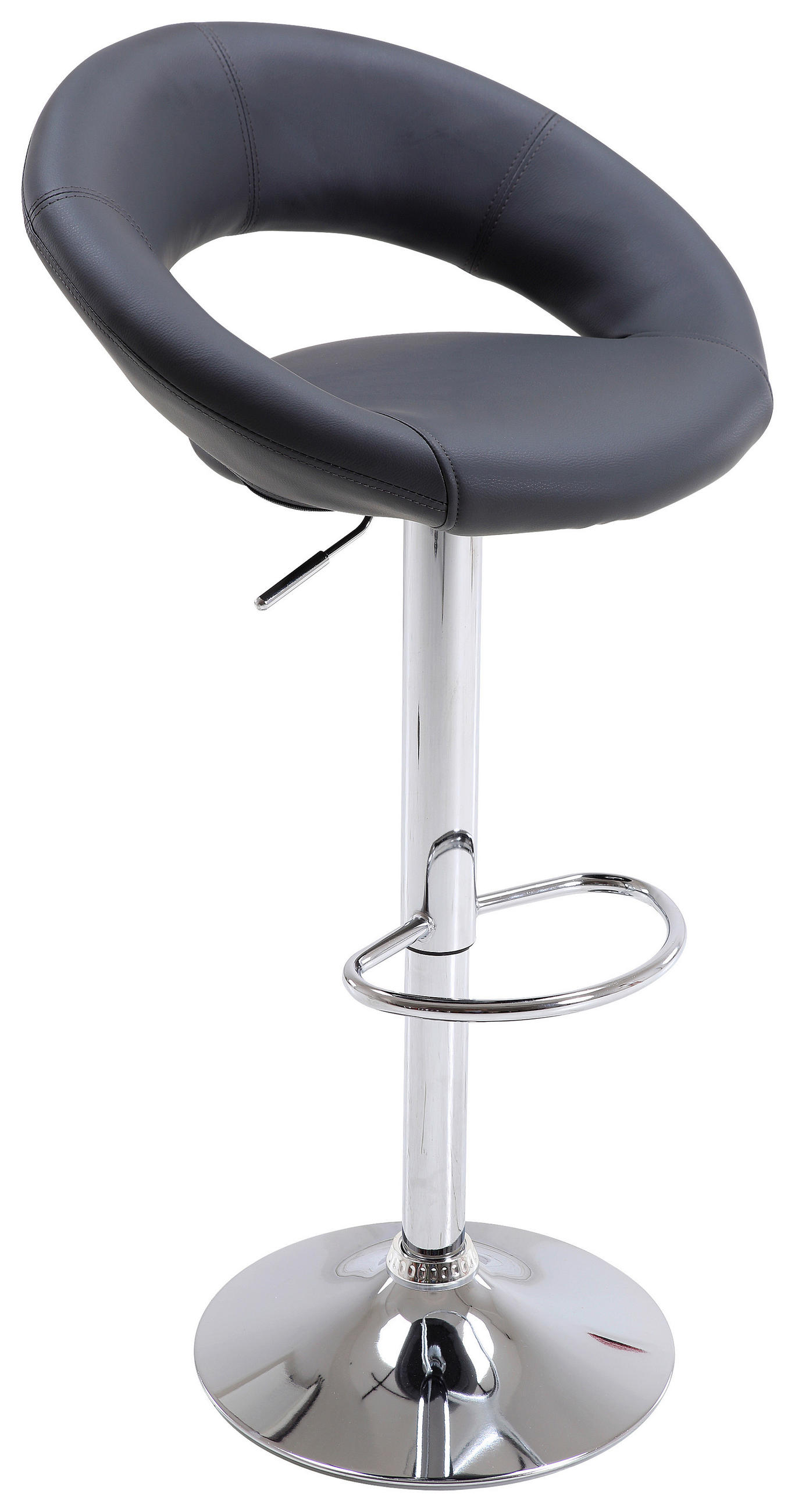 Barhocker Höhenverstellbar Mit Lehne Scott Grau/chrom