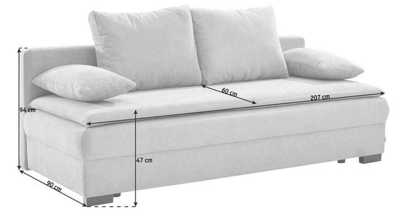 SCHLAFSOFA in Webstoff Grau  - Schwarz/Grau, KONVENTIONELL, Kunststoff/Textil (207/94cm) - Venda