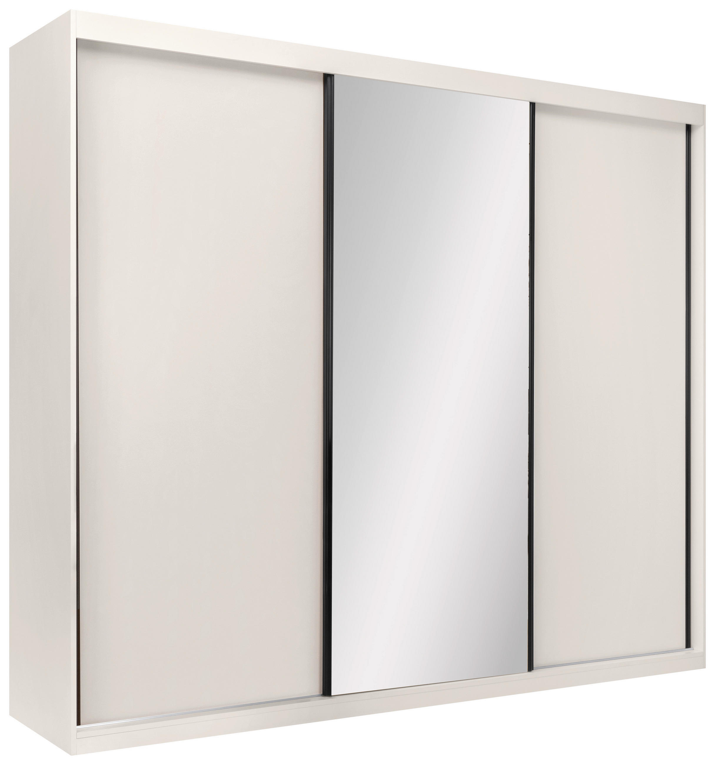 SCHIEBETÜRENSCHRANK 250/215/59,5 cm 3-türig  - Kaschmir/Schwarz, MODERN, Holzwerkstoff/Metall (250/215/59,5cm) - MID.YOU