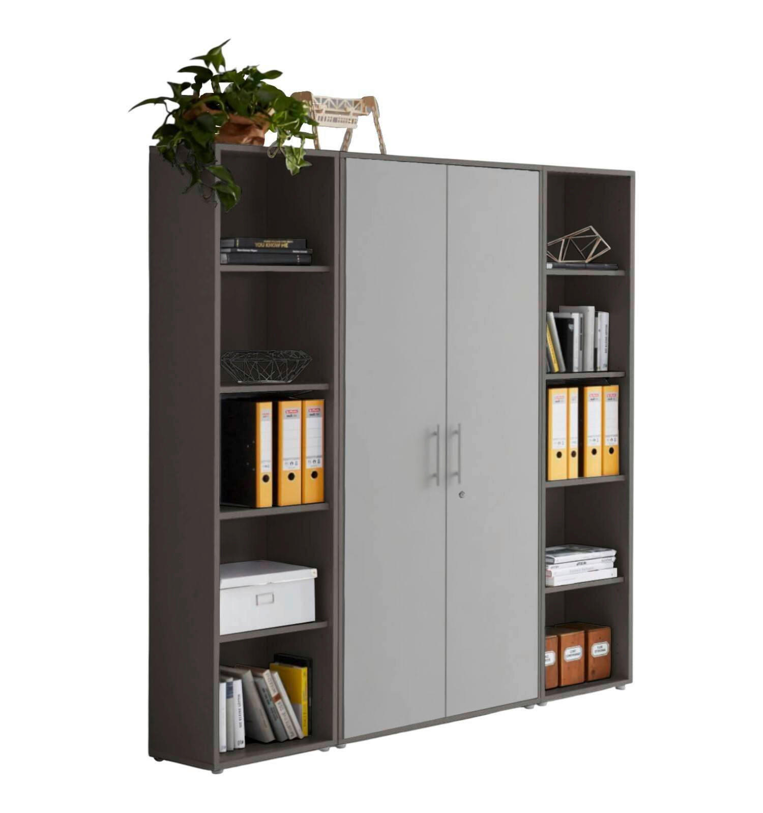 AKTENSCHRANK 172,6/185,6/33 cm  - Anthrazit/Hellgrau, MODERN, Holzwerkstoff (172,6/185,6/33cm) - MID.YOU