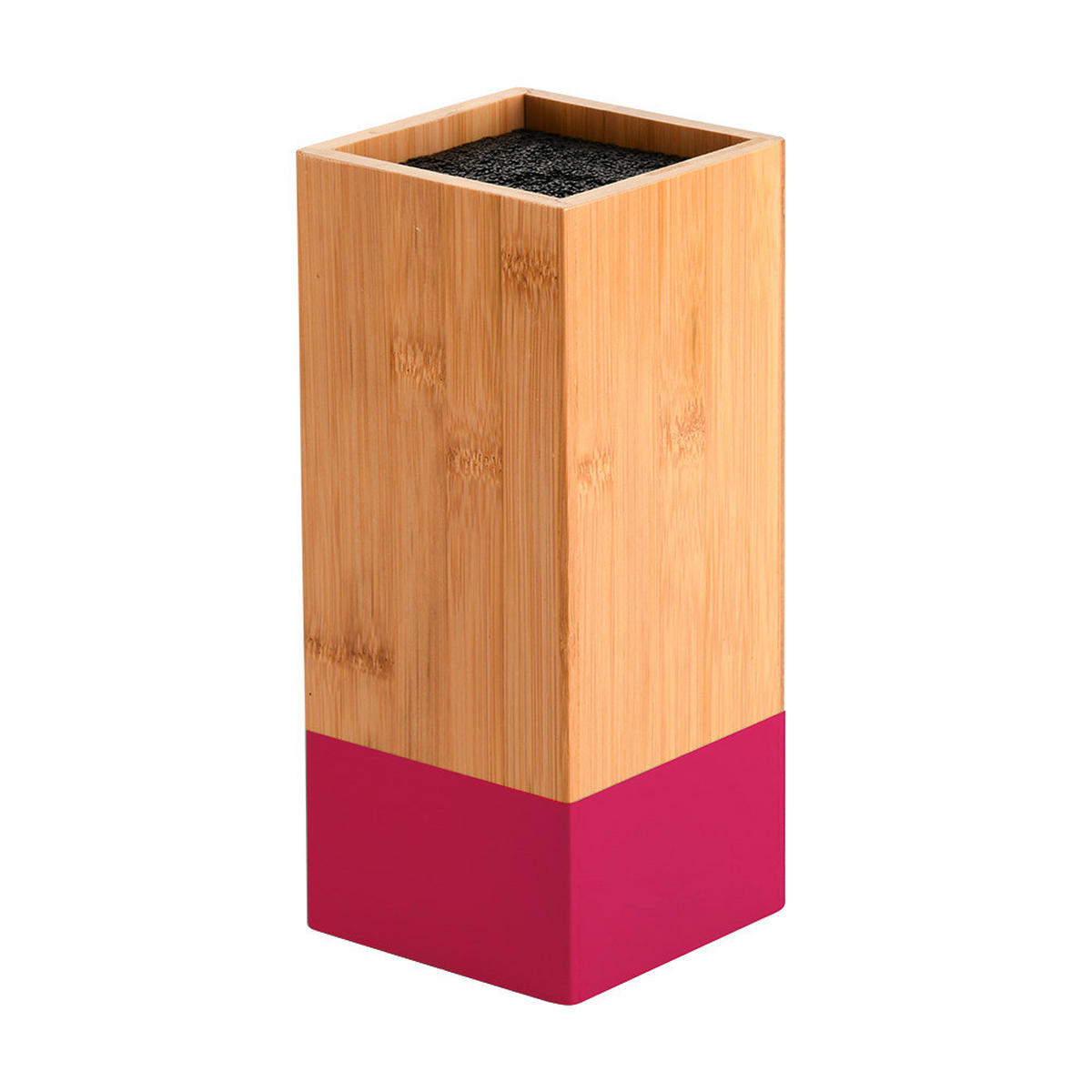 BLOK ZA NOŽEVE    - svetlobraon/kupina, Osnovno, drvo/plastika (10/10/23cm) - Kesper