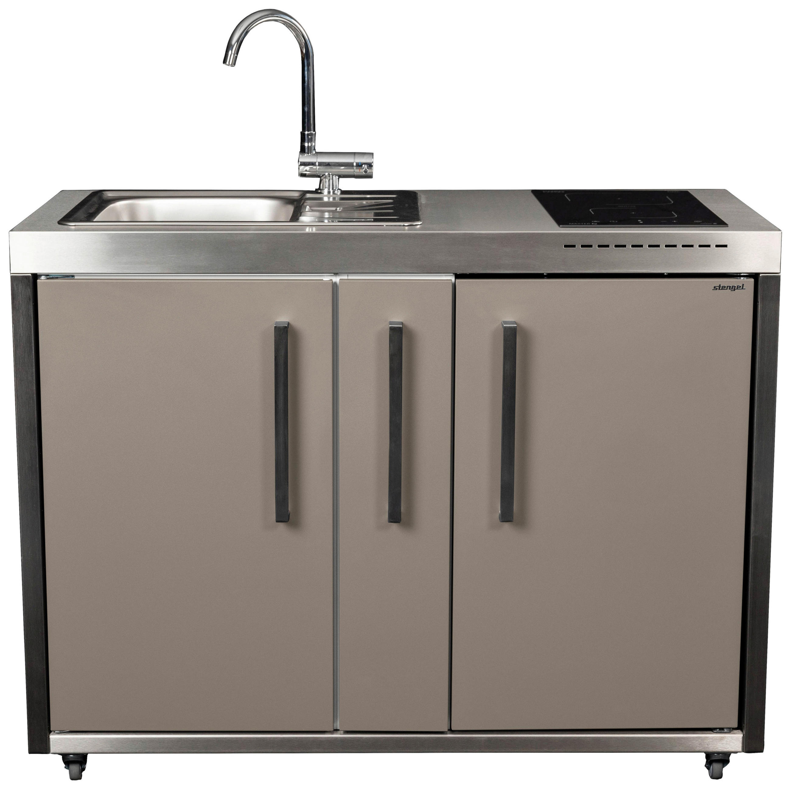 OUTDOORKÜCHE  - Sandfarben/Edelstahlfarben, Basics, Metall (127/98/62cm)