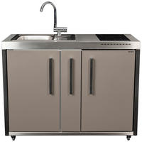 OUTDOORKÜCHE  - Sandfarben/Edelstahlfarben, Basics, Metall (127/98/62cm)