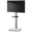 TV-RACK Glas, Metall Schwarz, Silberfarben, Weiß - Silberfarben/Schwarz, KONVENTIONELL, Glas/Metall (68/174/60cm)