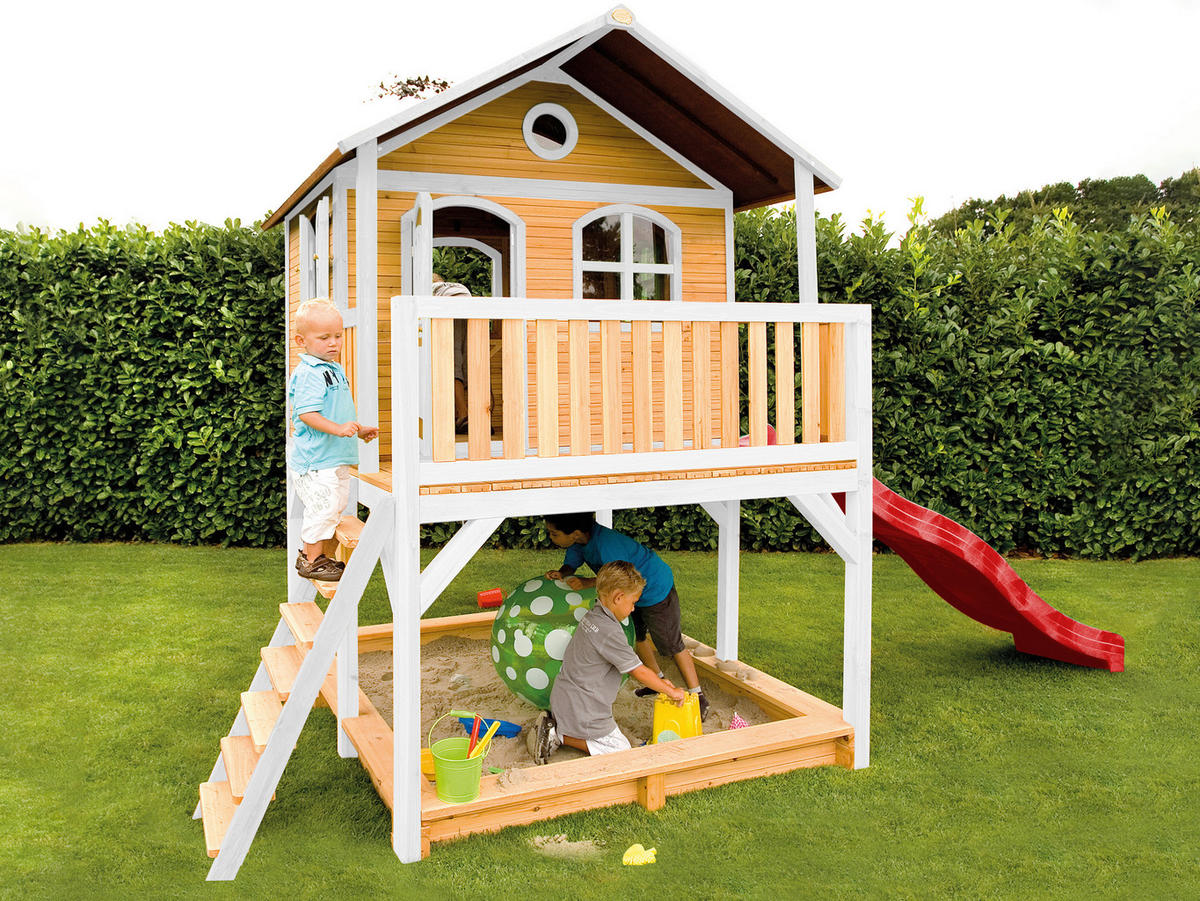 SPIELHAUS 432/293/212 cm  - Weiss/Rot, Konventionell, Holz (432/293/212cm)