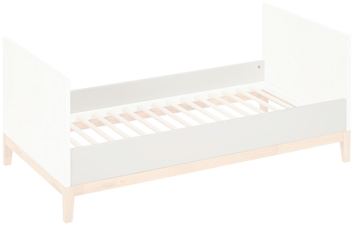 POSTIEĽKA S PRIEČKAMI  70 cmx140 cm - biela/farba duba, Design, drevo/kompozitné drevo (146/75/84cm) - Jimmylee