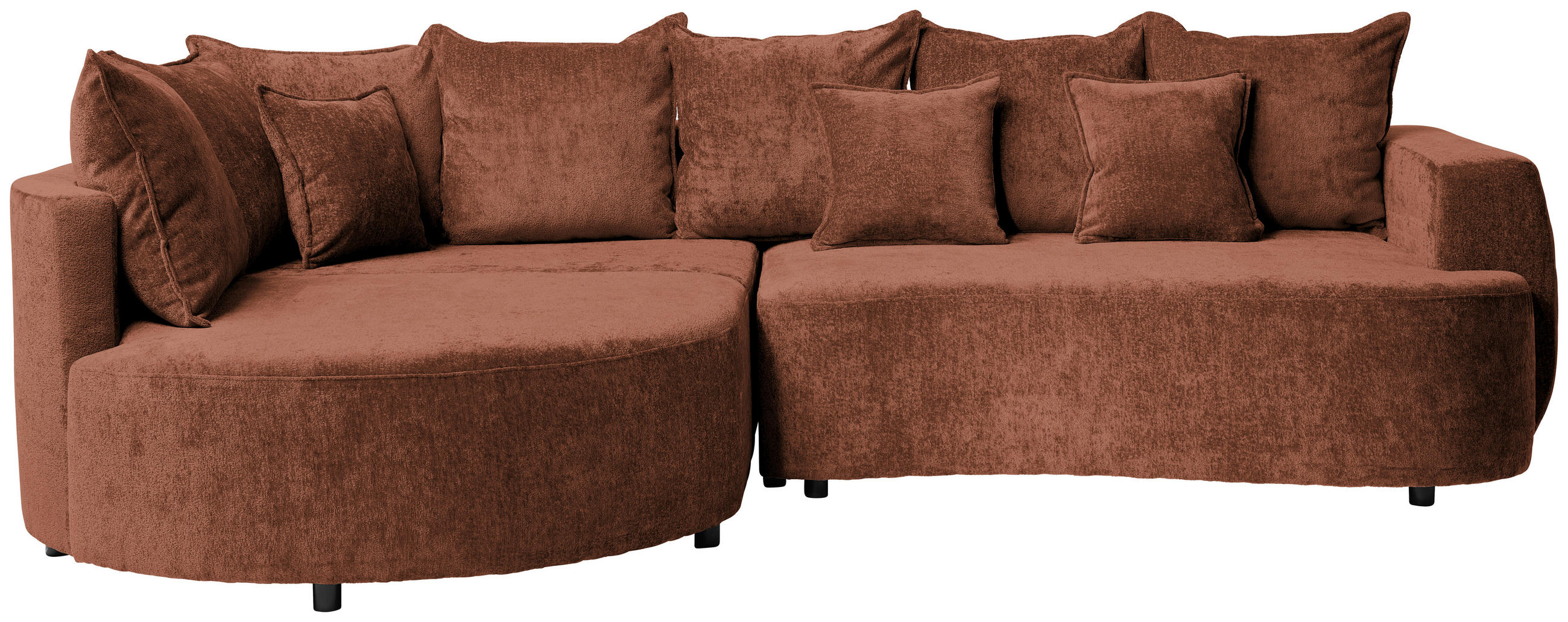 ECKSOFA Braun Chenille  - Schwarz/Braun, Design, Kunststoff/Textil (194/307cm) - Carryhome
