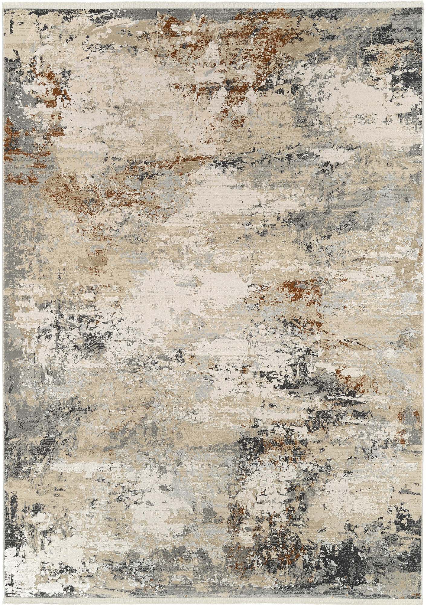 Dieter Knoll Webteppich Le Mans Grau, Beige 140x200 cm