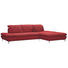 Ecksofa Chenille Rücken echt, Sitztiefenverstellung - Rot/Silberfarben, Design, Textil/Metall (315/200cm) - CHILLIANO