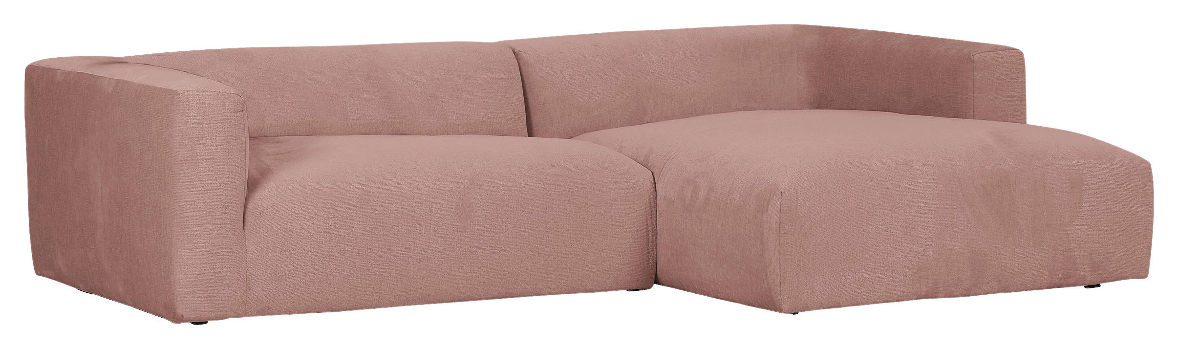 ECKSOFA Altrosa Chenille  - Schwarz/Altrosa, Design, Kunststoff/Textil (280/175cm) - Landscape