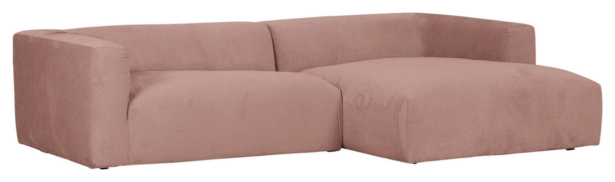ECKSOFA in Chenille Altrosa  - Schwarz/Altrosa, Design, Kunststoff/Textil (280/175cm) - Landscape