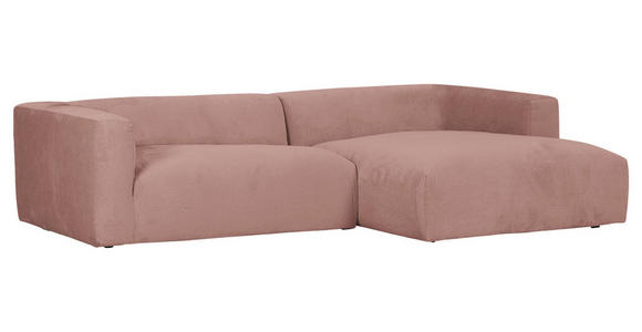 ECKSOFA in Chenille Altrosa  - Schwarz/Altrosa, Design, Kunststoff/Textil (280/175cm) - Landscape