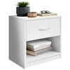 NACHTSCHRANK 39/41/28 cm  - Silberfarben/Weiß, Basics (39/41/28cm) - P & B
