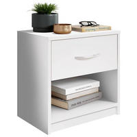 NACHTSCHRANK 39/41/28 cm  - Silberfarben/Weiß, Basics (39/41/28cm) - P & B