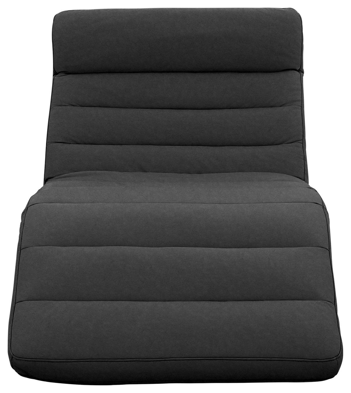 RELAXLIEGE in Mikrofaser Anthrazit  - Anthrazit/Schwarz, Design, Textil/Metall (95/91/170cm) - Chilliano