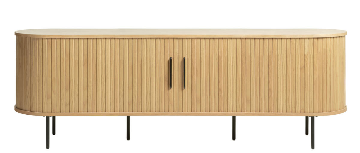 LOWBOARD  in 180/56/40 cm  - Eichefarben/Schwarz, Trend, Holz/Holzwerkstoff (180/56/40cm) - Xora