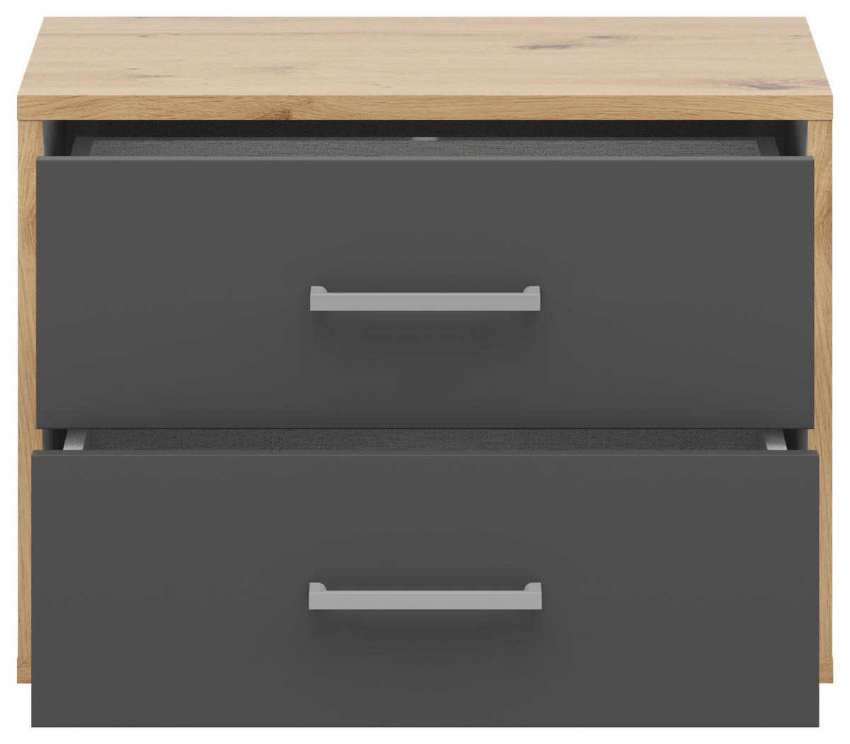 NACHTSCHRANK  - Anthrazit/Silberfarben, Basics, Holzwerkstoff/Kunststoff (50/38/35cm)
