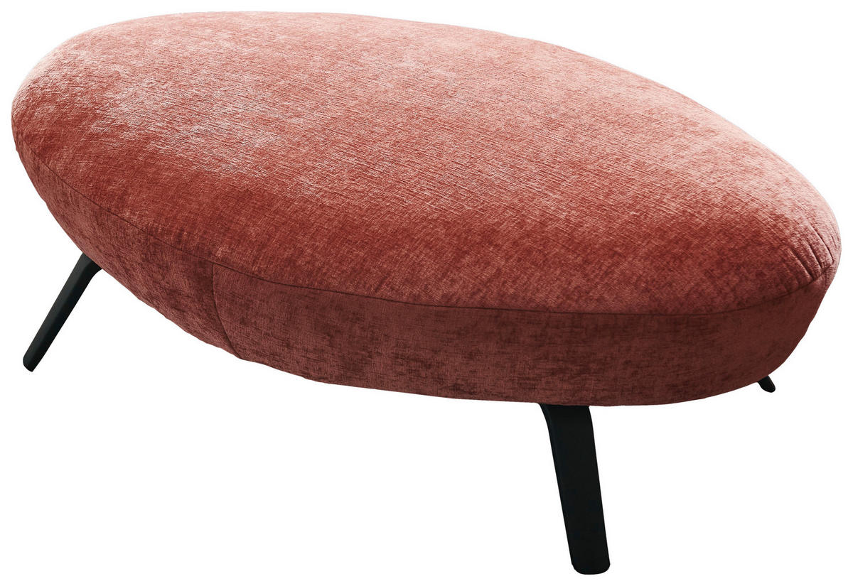 BIGSOFA Flachgewebe Rot  - Rot/Schwarz, Design, Textil/Metall (456/93/138cm) - Moderano