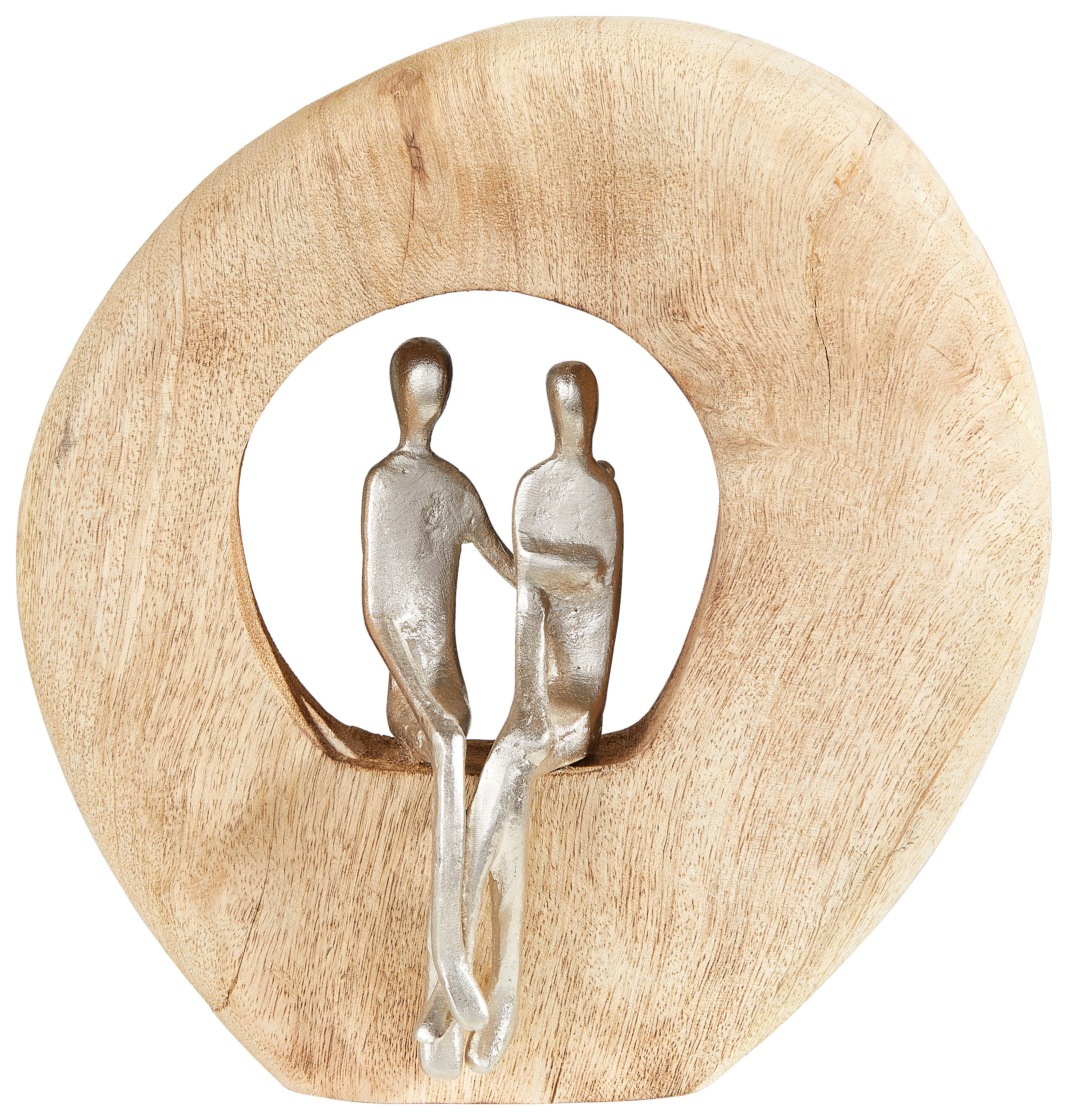 SKULPTUR - Silberfarben/Naturfarben, Natur, Holz/Metall (24/25/9cm) - Ambia Home