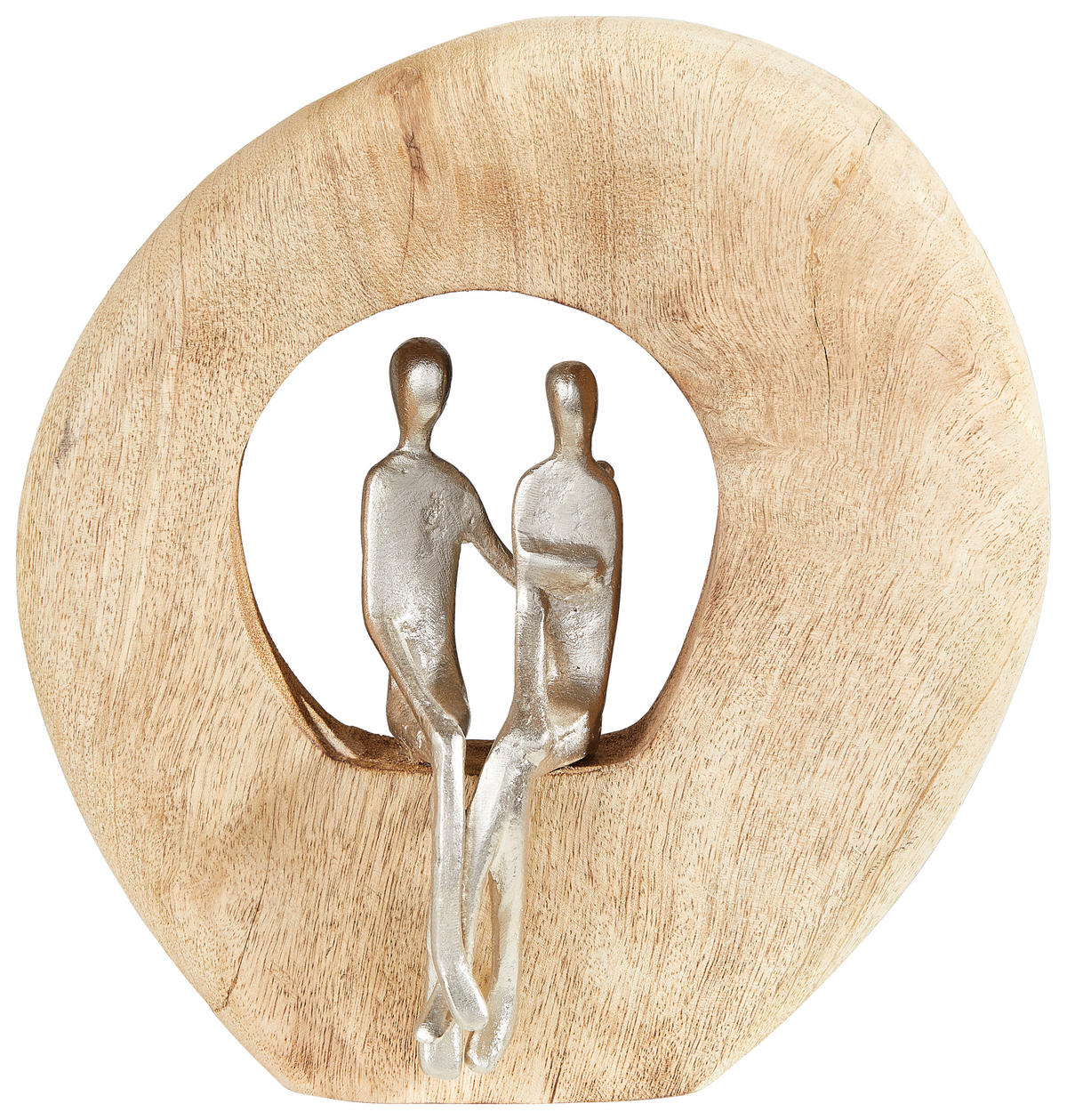 SKULPTUR - Silberfarben/Naturfarben, Natur, Holz/Metall (24/25/9cm) - Ambia Home