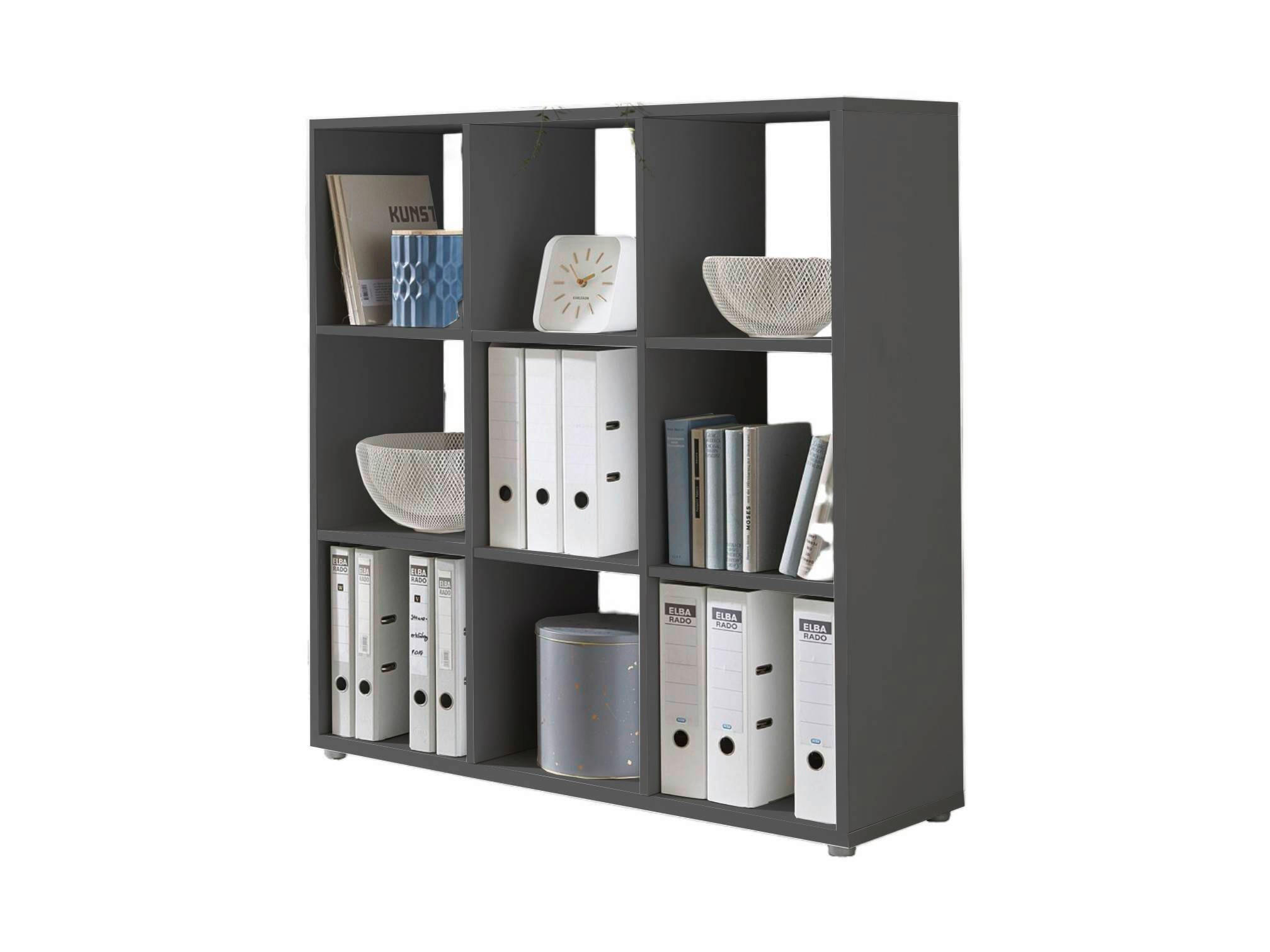 AKTENREGAL 106,5/108,5/33 cm  - Anthrazit/Silberfarben, MODERN, Holzwerkstoff (106,5/108,5/33cm) - MID.YOU