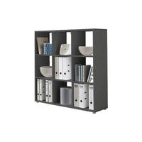 AKTENREGAL 106,5/108,5/33 cm  - Anthrazit/Silberfarben, MODERN, Holzwerkstoff (106,5/108,5/33cm) - MID.YOU